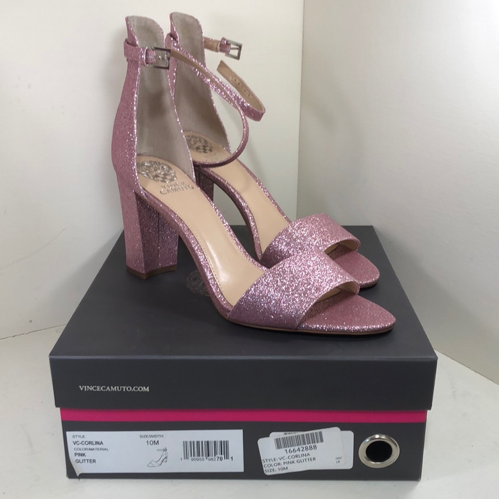 Vince Camuto Corlina Sandal - Pink Glitter - Sz 10